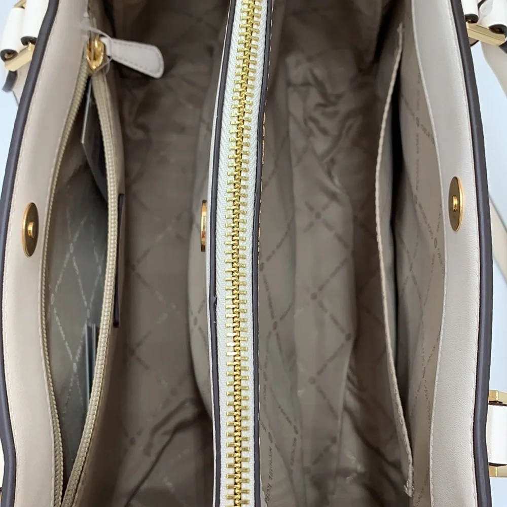 MICHAEL KORS DARIA LARGE SATCHEL LIGHT CREAM COLOR